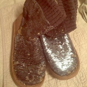 Pink glitter fashion boots